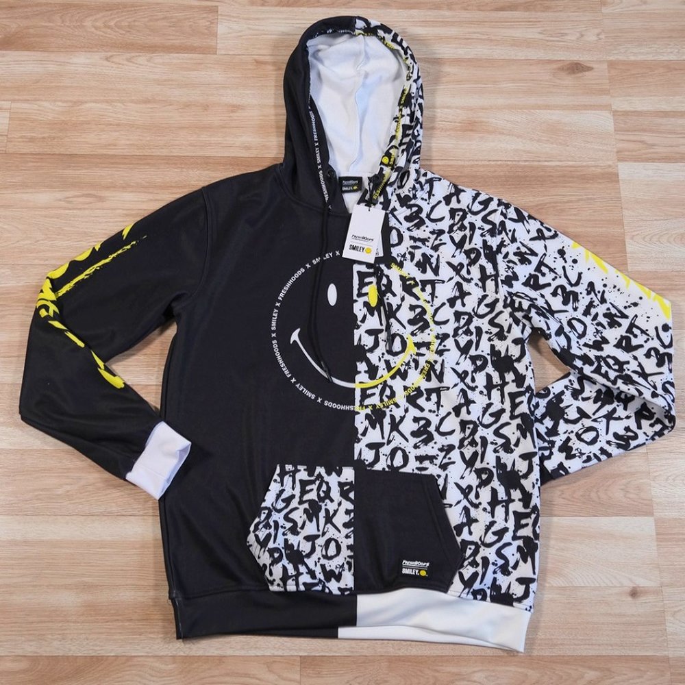 Half Graffiti Smiley Hoodie